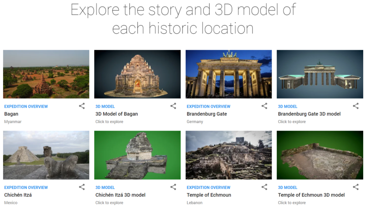 Explore the story and 3D model of each historic location